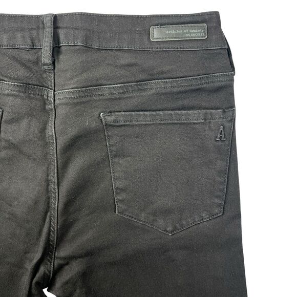 Articles Of Society Distressed Skinny Women Size 30 Black Zip Button Closure - Picture 4 of 7